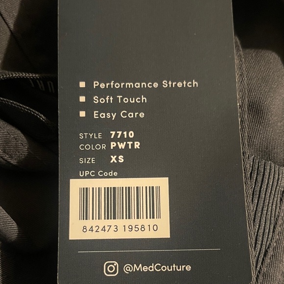 NWT Med Couture Charcoal Grey Cargo Jogger Pants Size XS - Picture 9 of 9